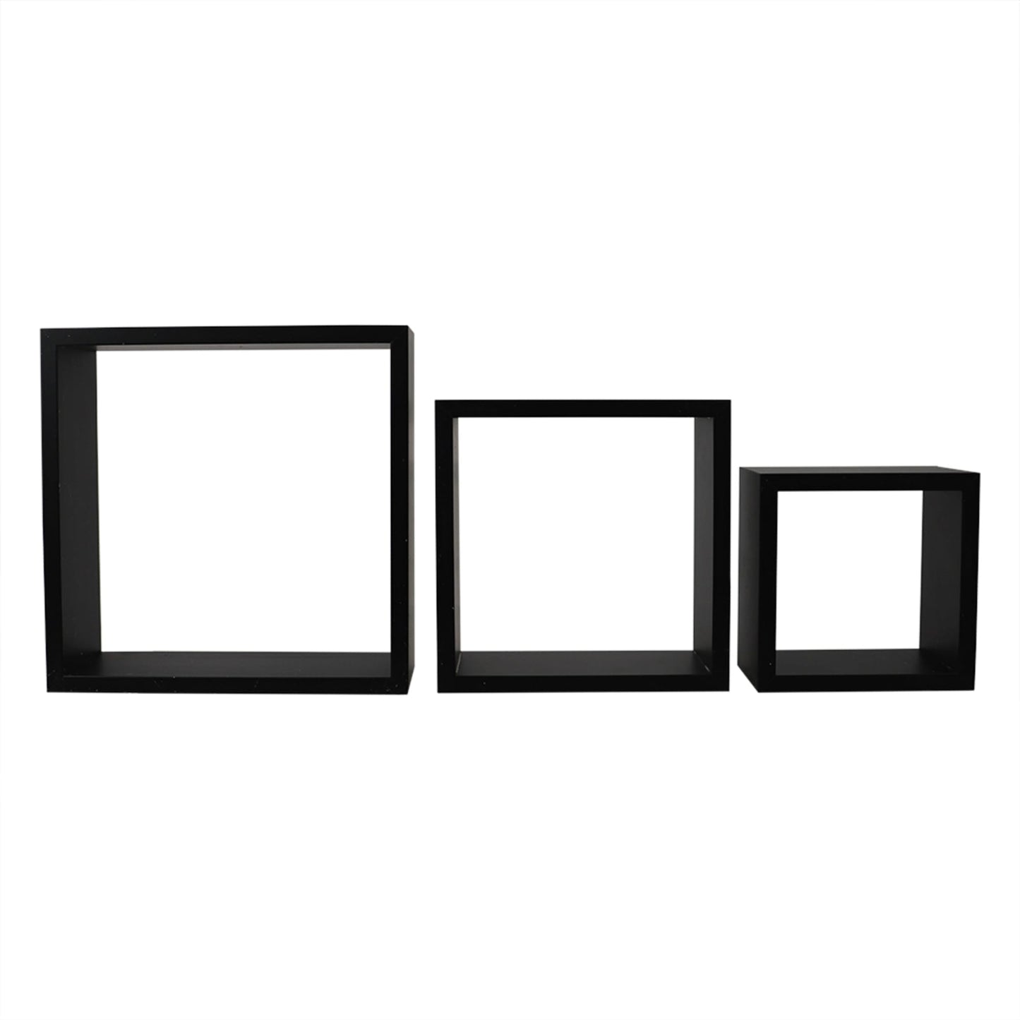 3 Piece MDF Floating Wall Cubes, Black