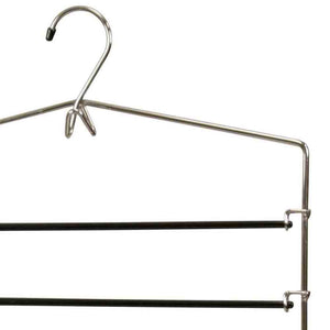 4 Tier Trouser Hanger with Non-Slip PVC Coated Swinging Arms and Built-In Accessory Hook
