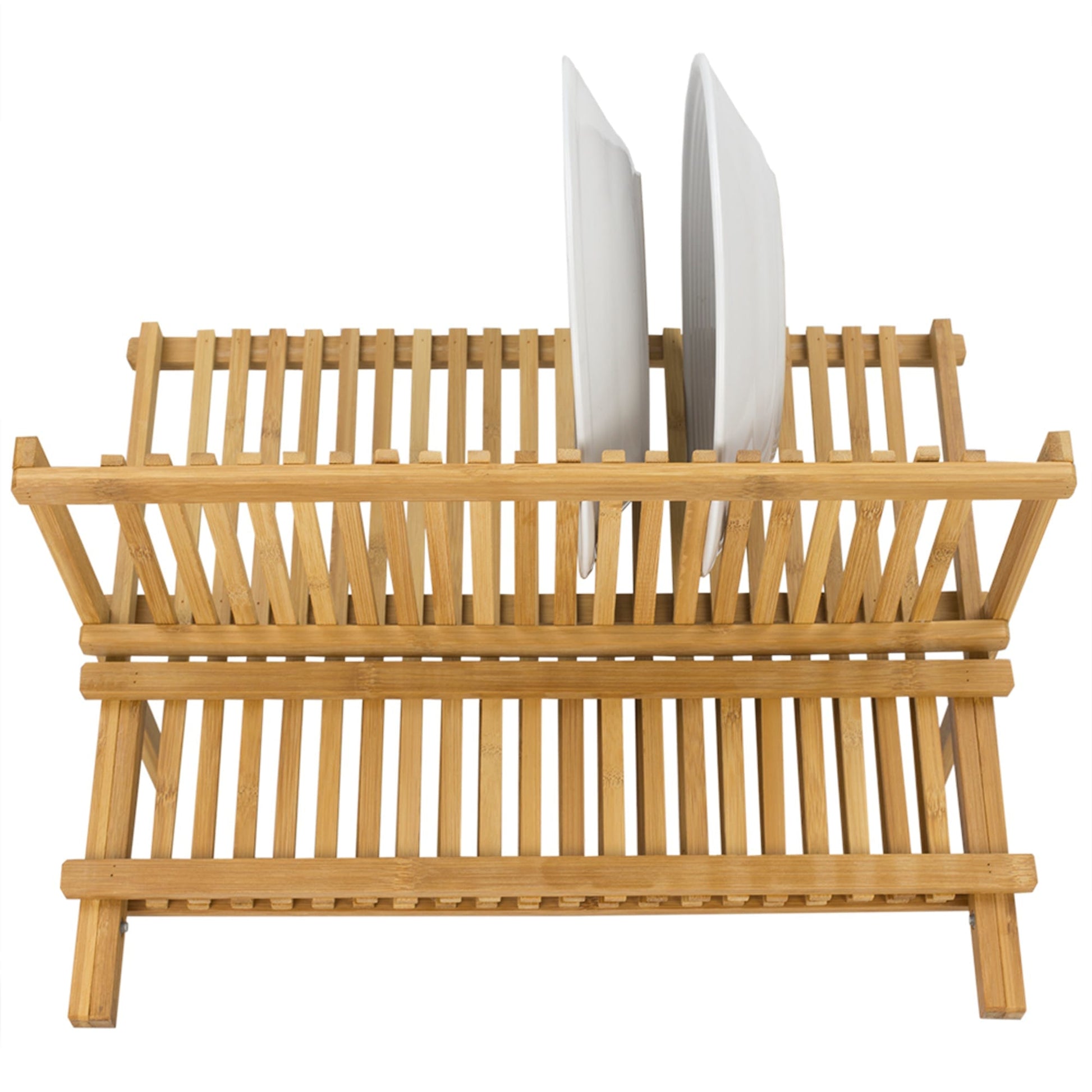 Dish Rack, Bamboo Folding 2-Tier Collapsible Drainer Dish Drying Rack (1, Dish  Rack With Utensil Holder) - Bamboo - Bed Bath & Beyond - 33346590