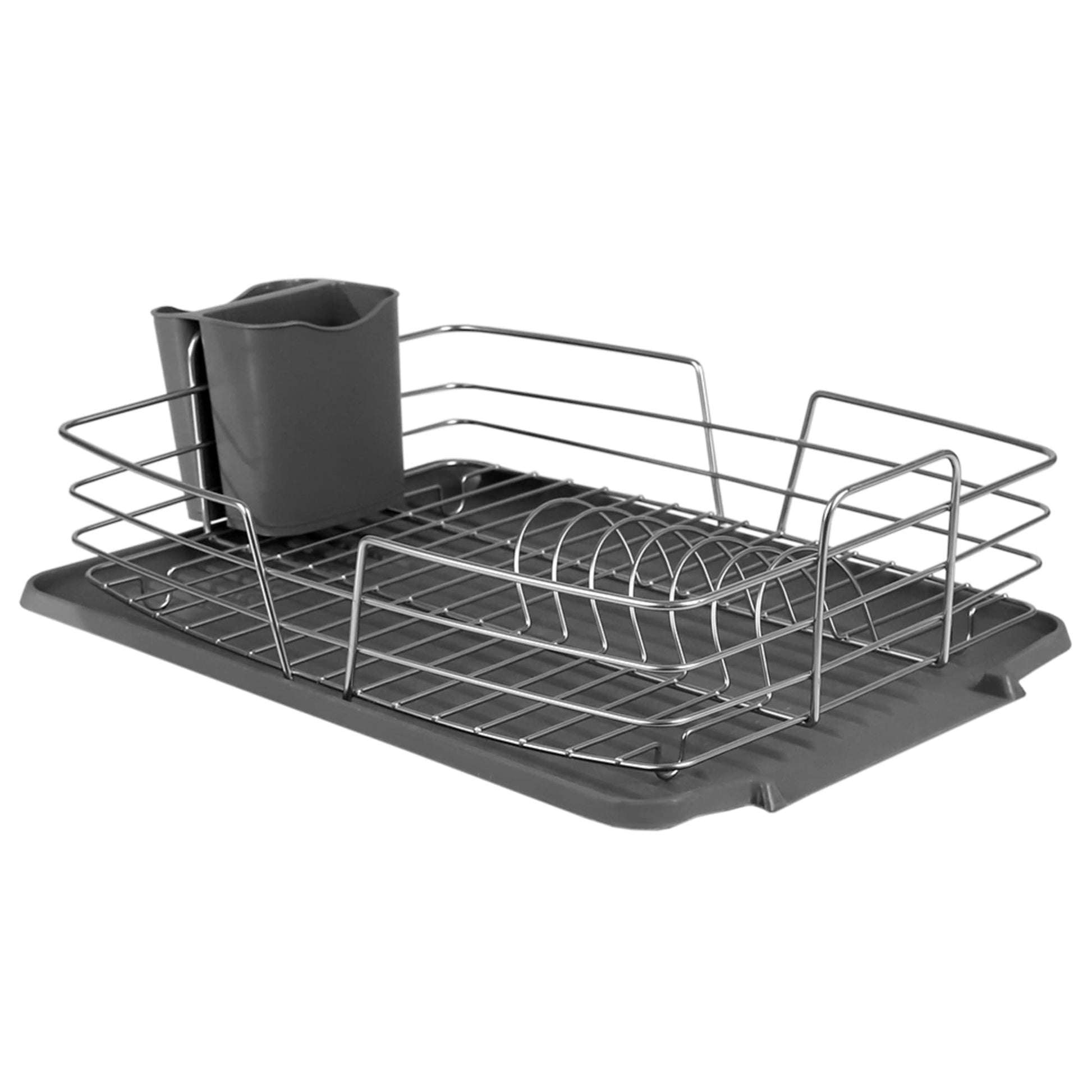 Michael Graves Design 3 Section Plastic Dish Drying Rack with