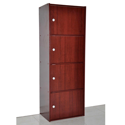 4  Cube Wood Cabinet, Mahogany