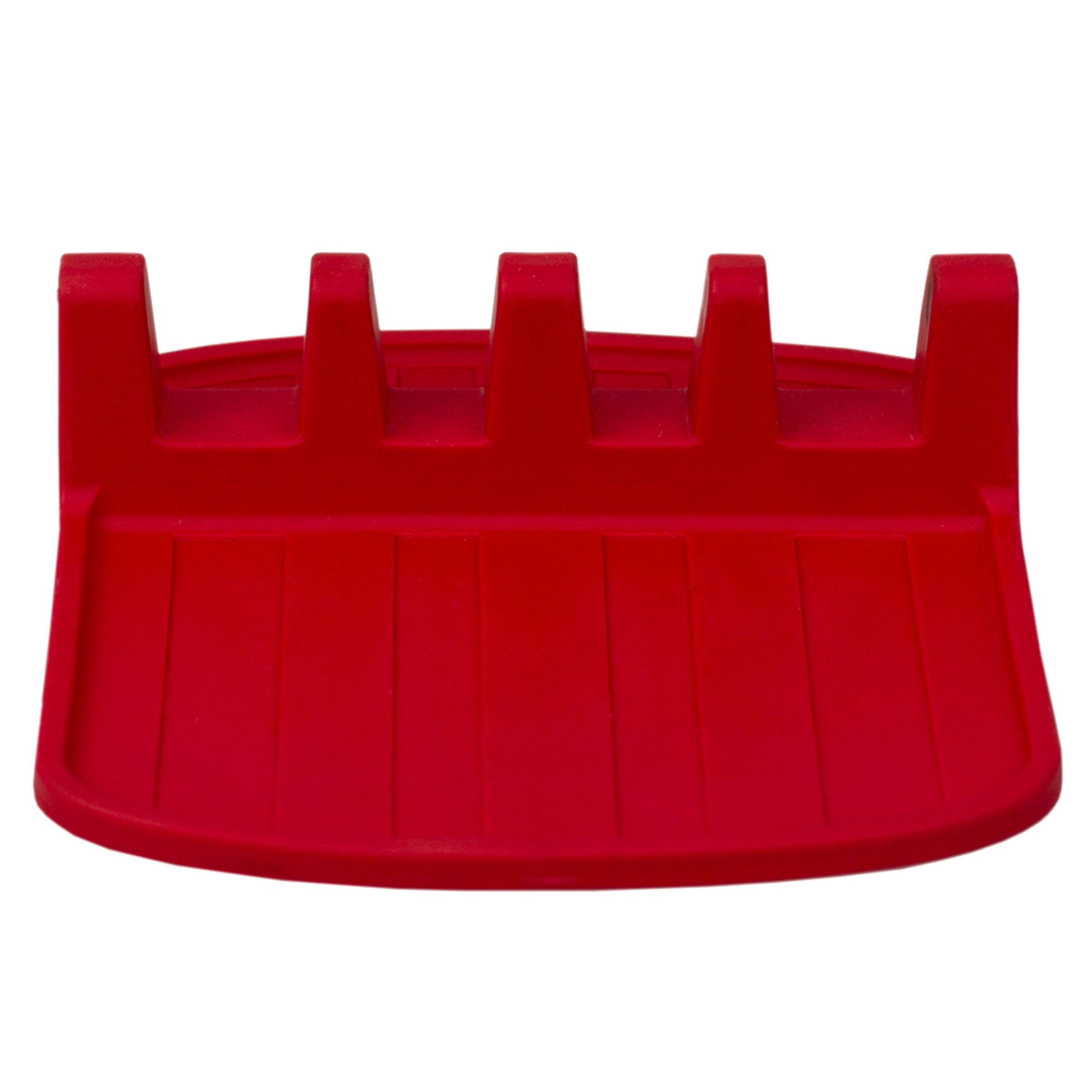 Home Basics 4 Slot Silicone Spoon Rest, Red - Red