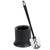 Plastic Toilet Brush with Compact Holder, Black
