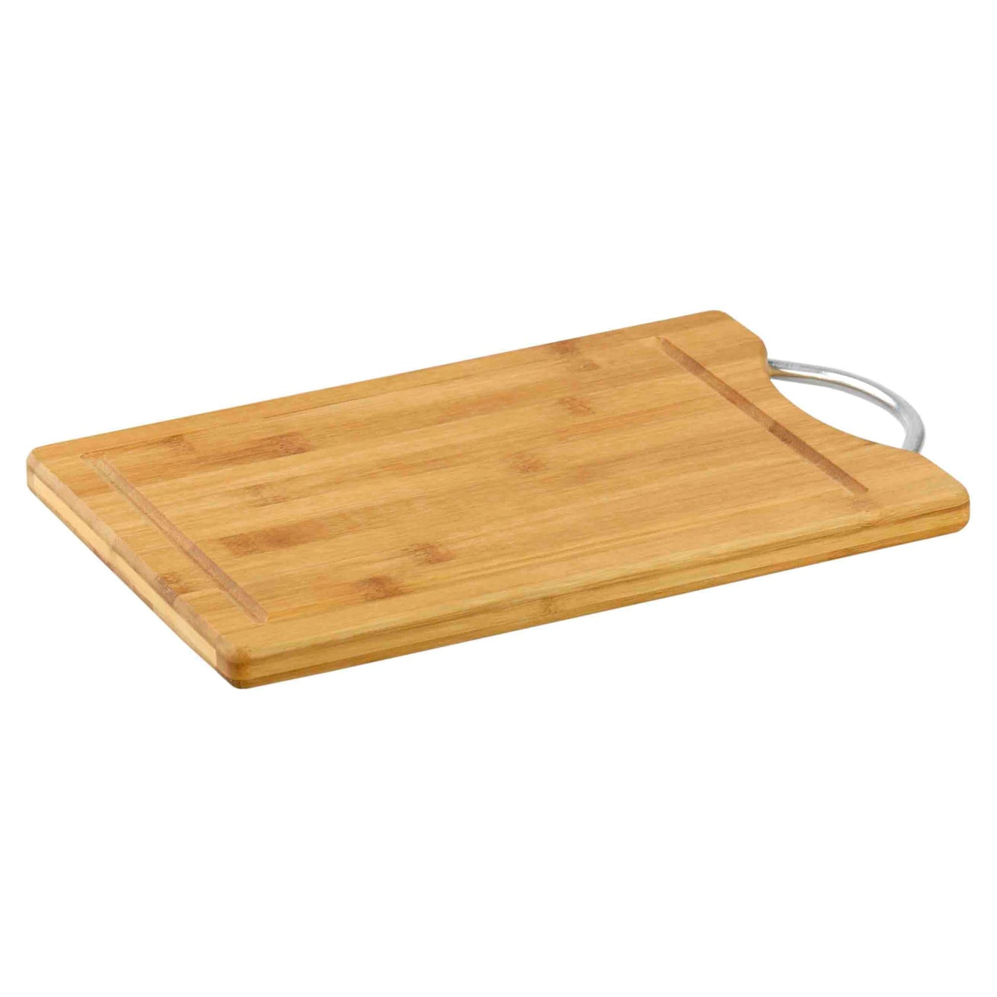 Organic Bamboo Cutting Board With Juice Groove Stainless Steel