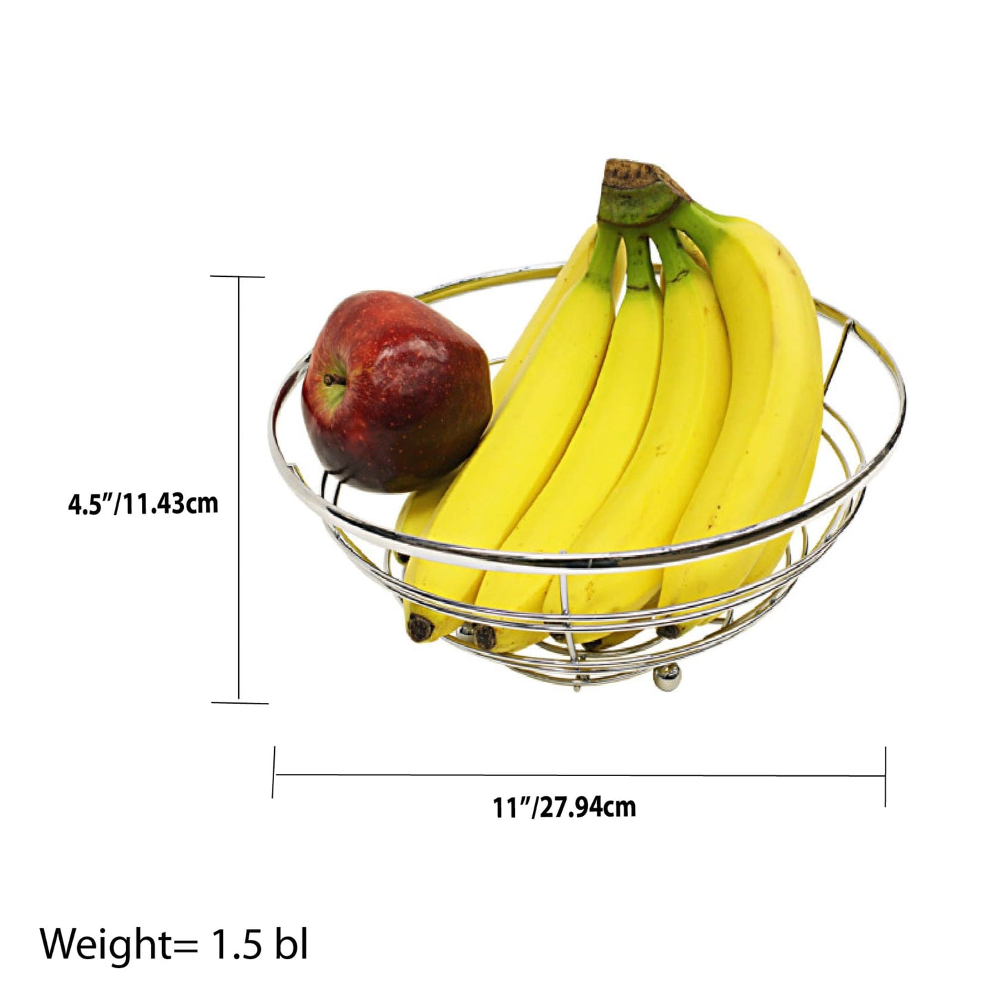 Chrome Plated Steel Flat Wire Fruit Bowl