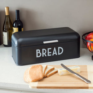 Metal Bread Box, Black