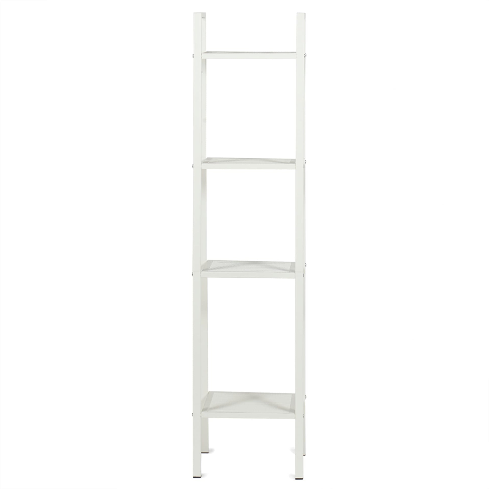 Small 4 Tier Metal Rack, (14” x 14” x 58”), Off-White