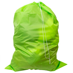 Home Basics Nylon Laundry Bag with Drawstring Closure - Green