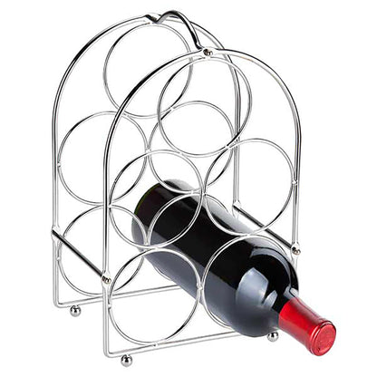 Chrome Plated Steel 5 Bottle Wine Rack