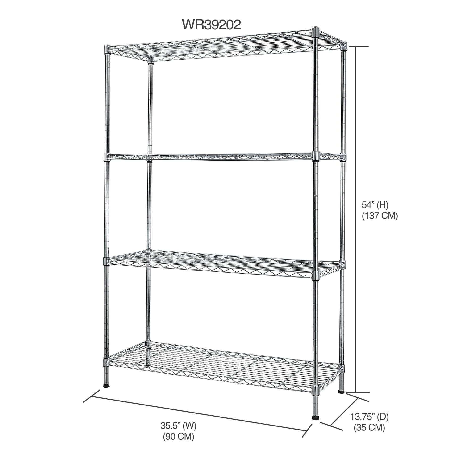 Home Basics 4-Tier Wire Shelf Grey