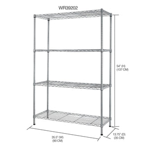4 Tier Steel Wire Shelf Rack, Chrome