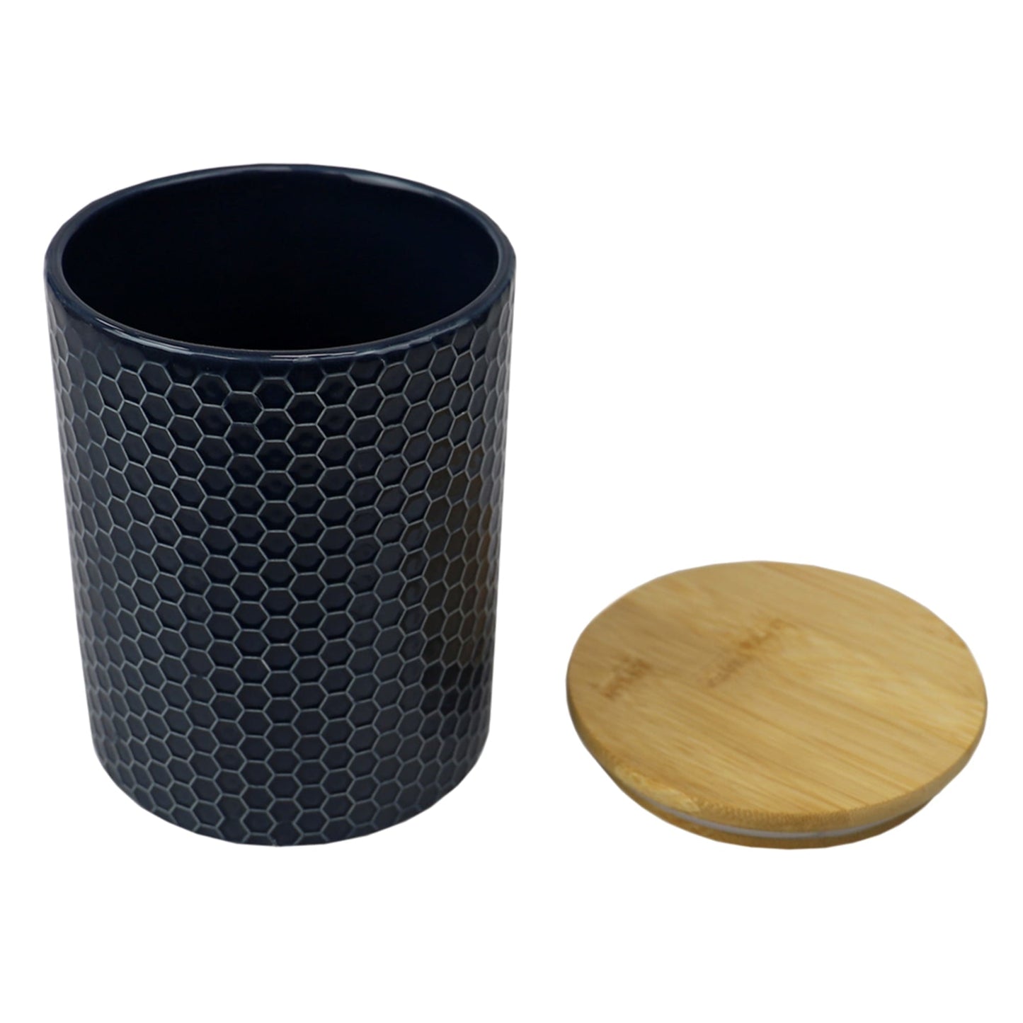 Honeycomb Medium Ceramic Canister, Navy | FOOD PREP | SHOP HOME BASICS ...