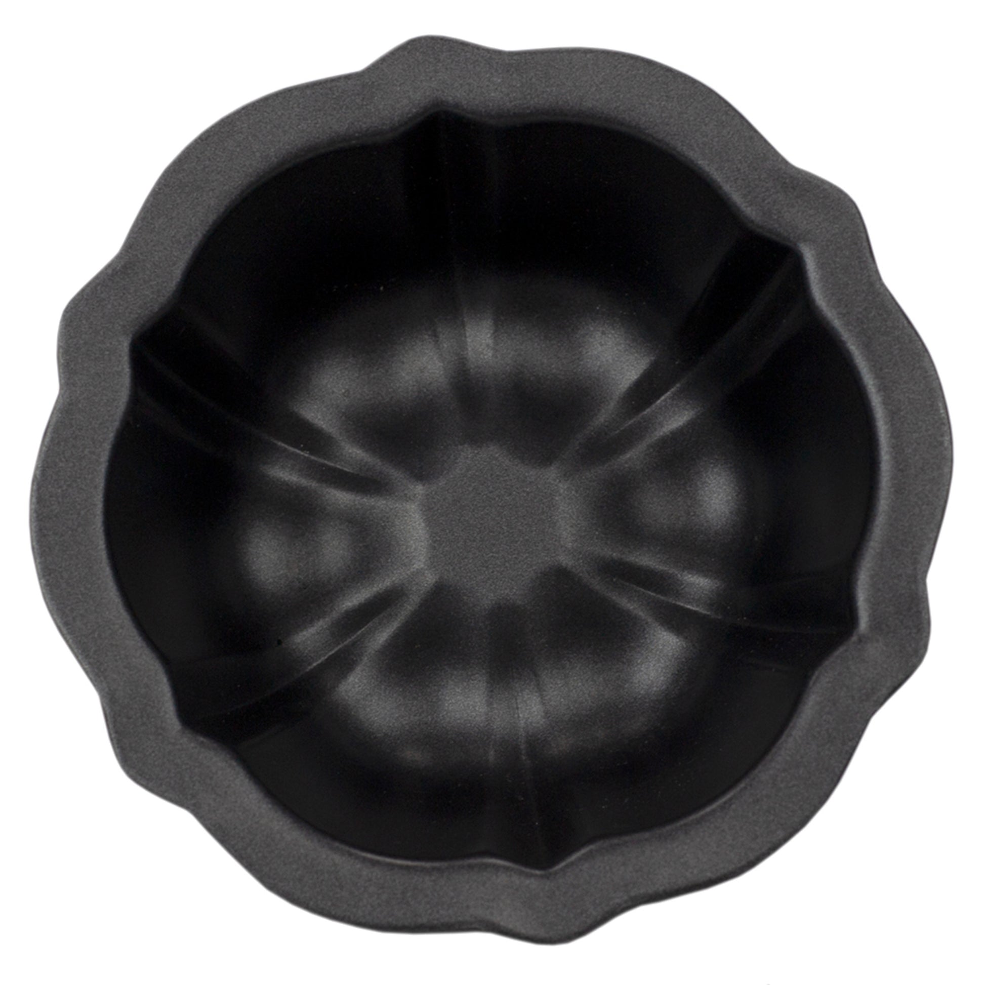 Home Basics Non-Stick Quick Release Steel Mini Bakeware Pan, Flower - Black
