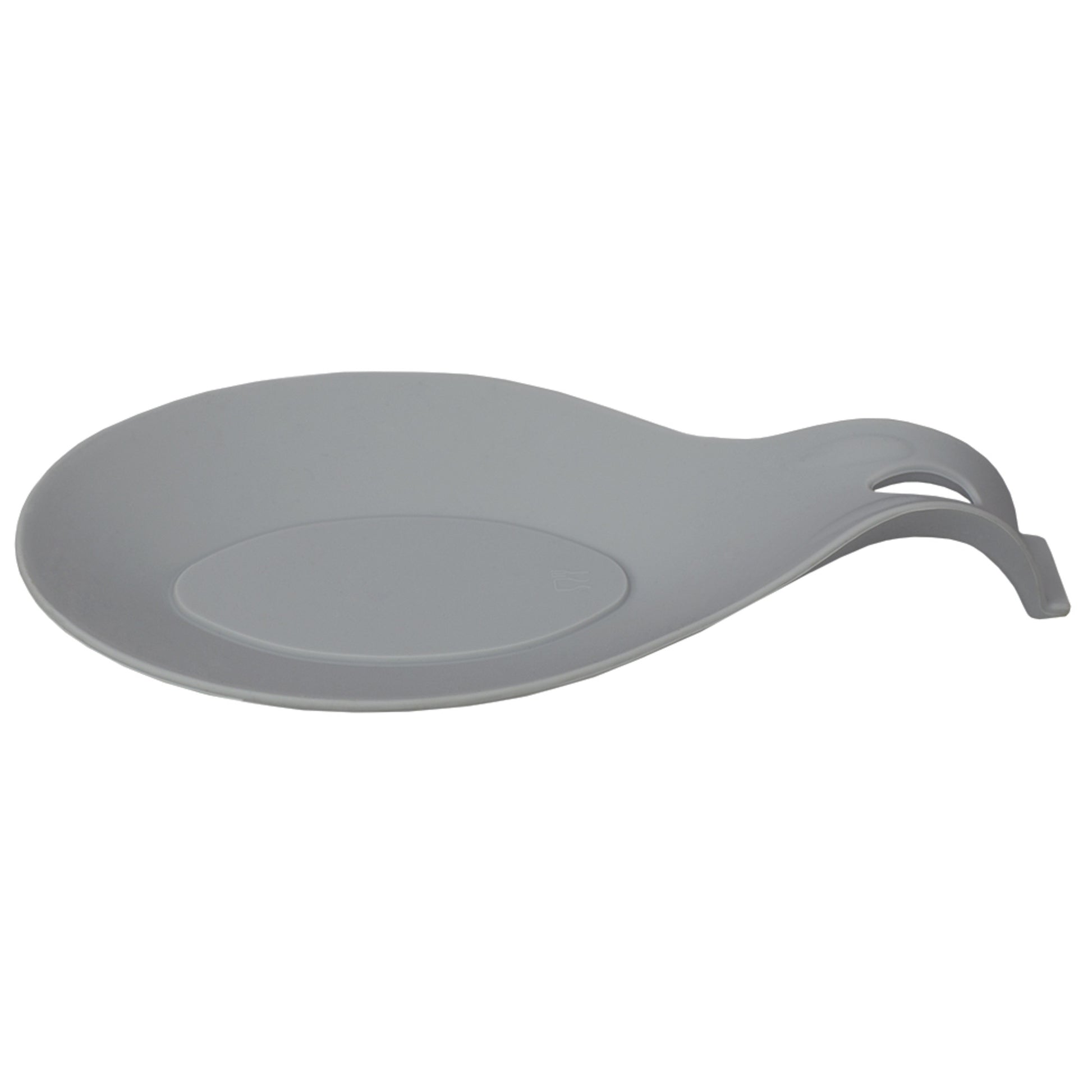 Home Basics Food Grade Flexible Silicone Oversized Almond Shaped Spoon Rest, Grey - Grey