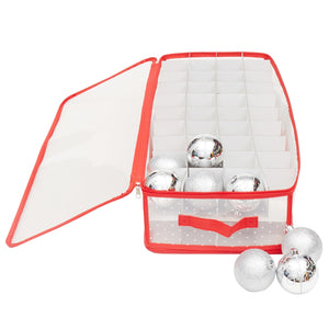 Polka Dot Opaque Zippered Christmas Ornament Storage Box