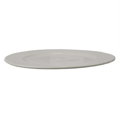 Embossed Honeycomb 10.5" Ceramic Dinner Plate, White