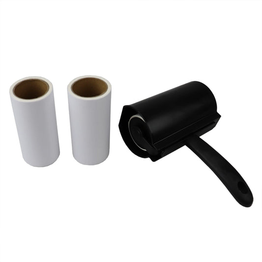 Extra Wide Adhesive Lint Roller with Spare Adhesive Roll, Black