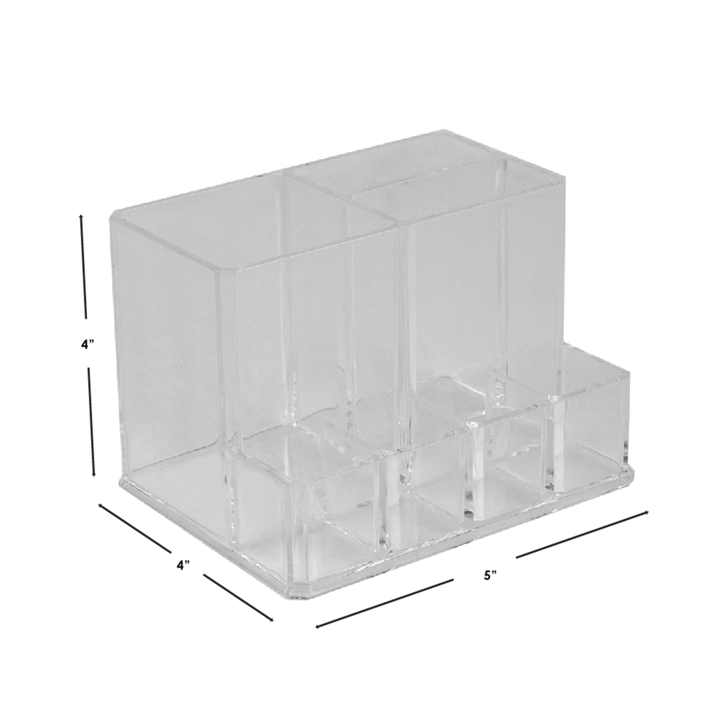 Compact Shatter-Resistant Plastic Cosmetic Organizer, Clear