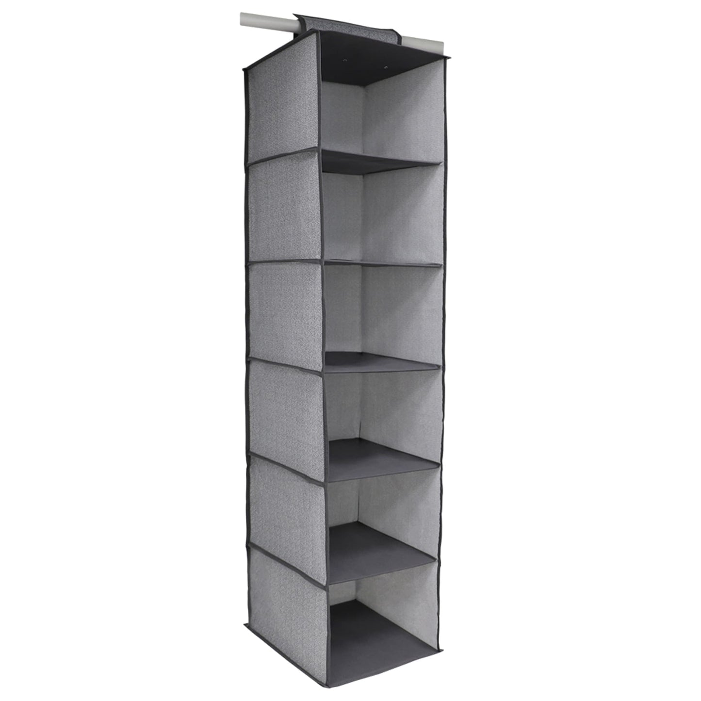 Herringbone 6 Shelf Non-woven Hanging Closet Organizer, Grey