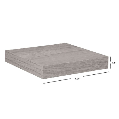 Short Rectangle Floating Wood Shelf, Grey