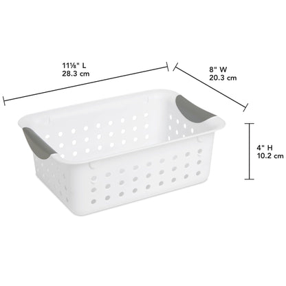 Sterilite Small Ultra™ Basket / White basket with Titanium inserts