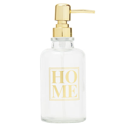 Home Basics Home 13.5 oz. Glass Soap Dispenser, Gold - Gold