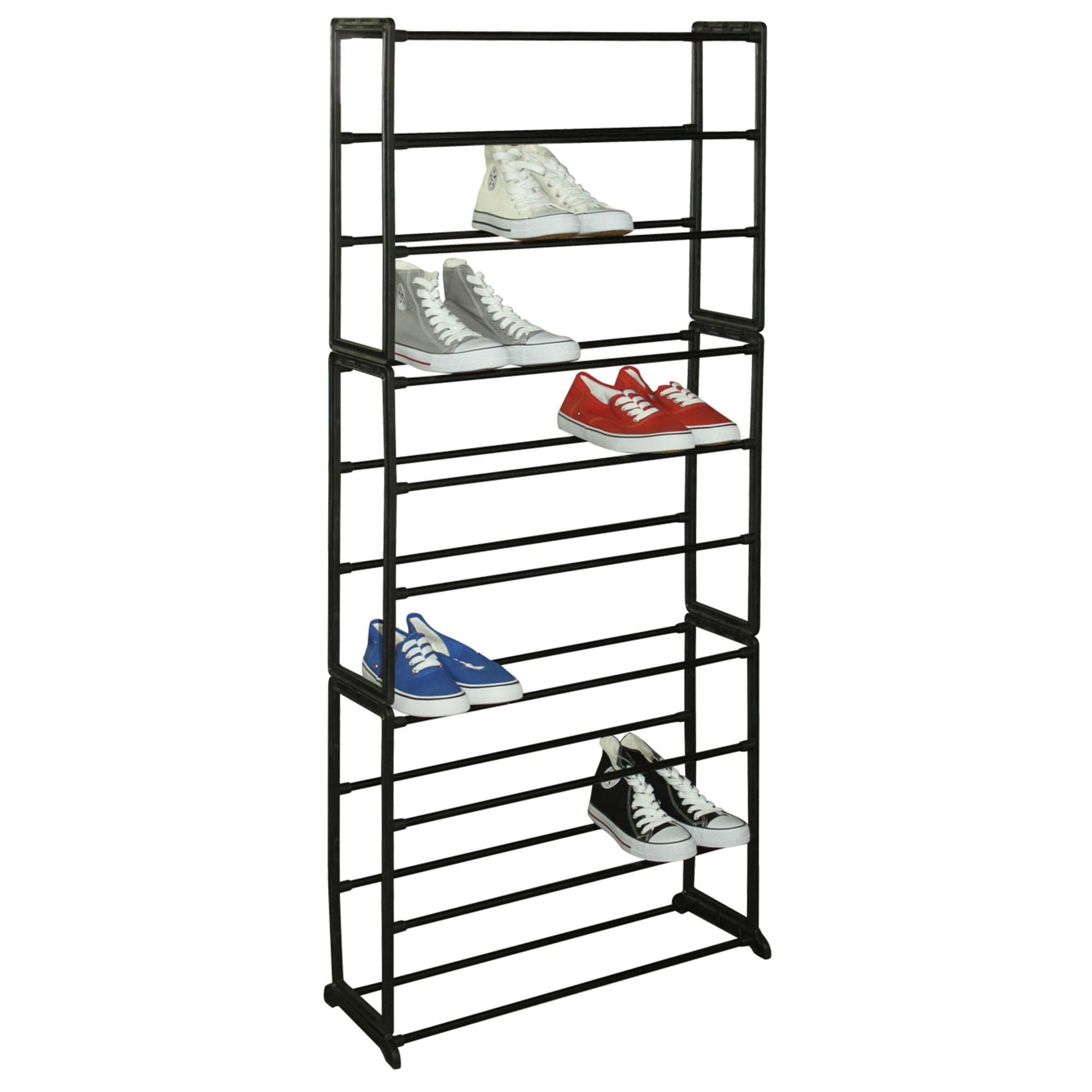 Simplify 30 Pair Stackable Shoe Rack, Black