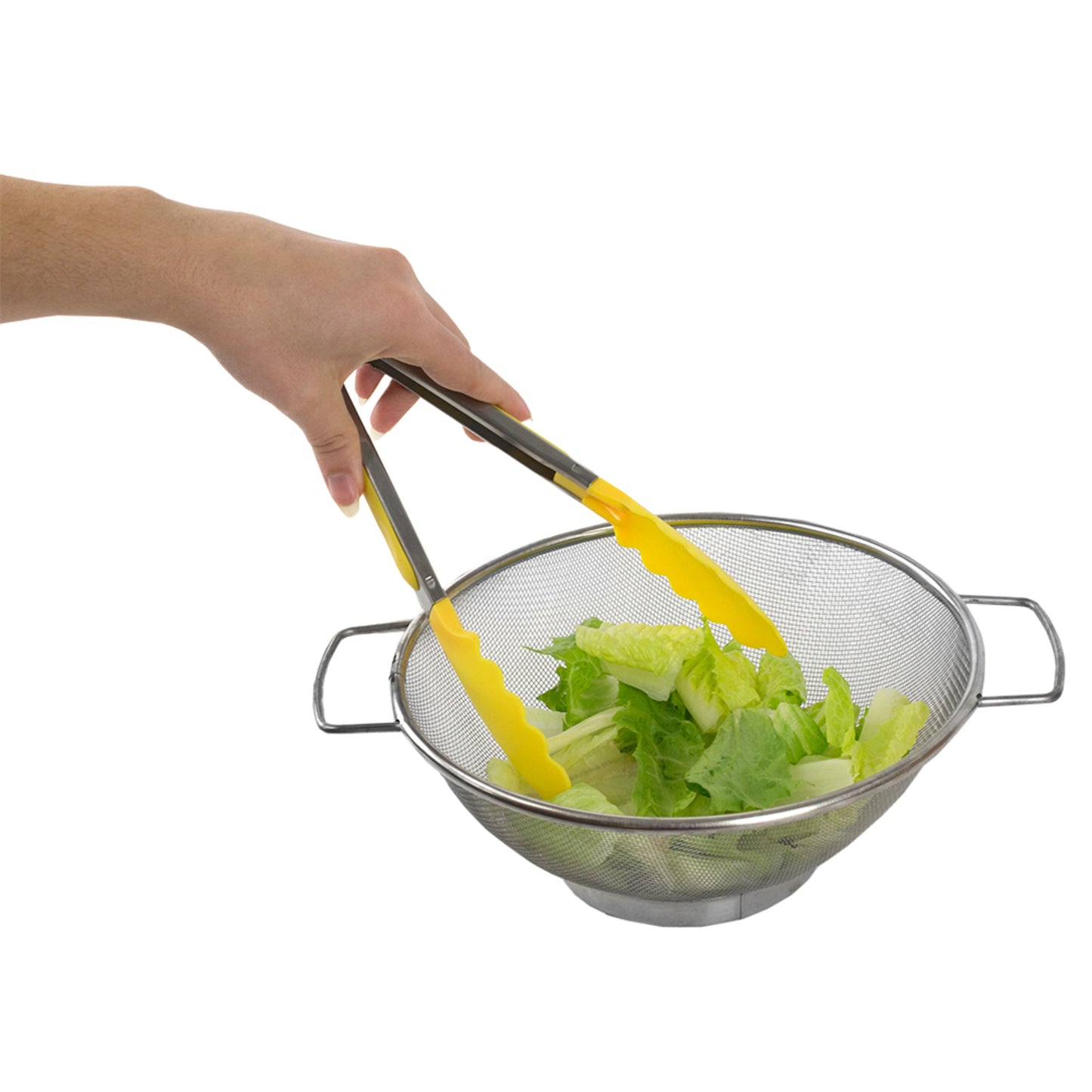 Home Basics 9" Salad Tongs - Yellow