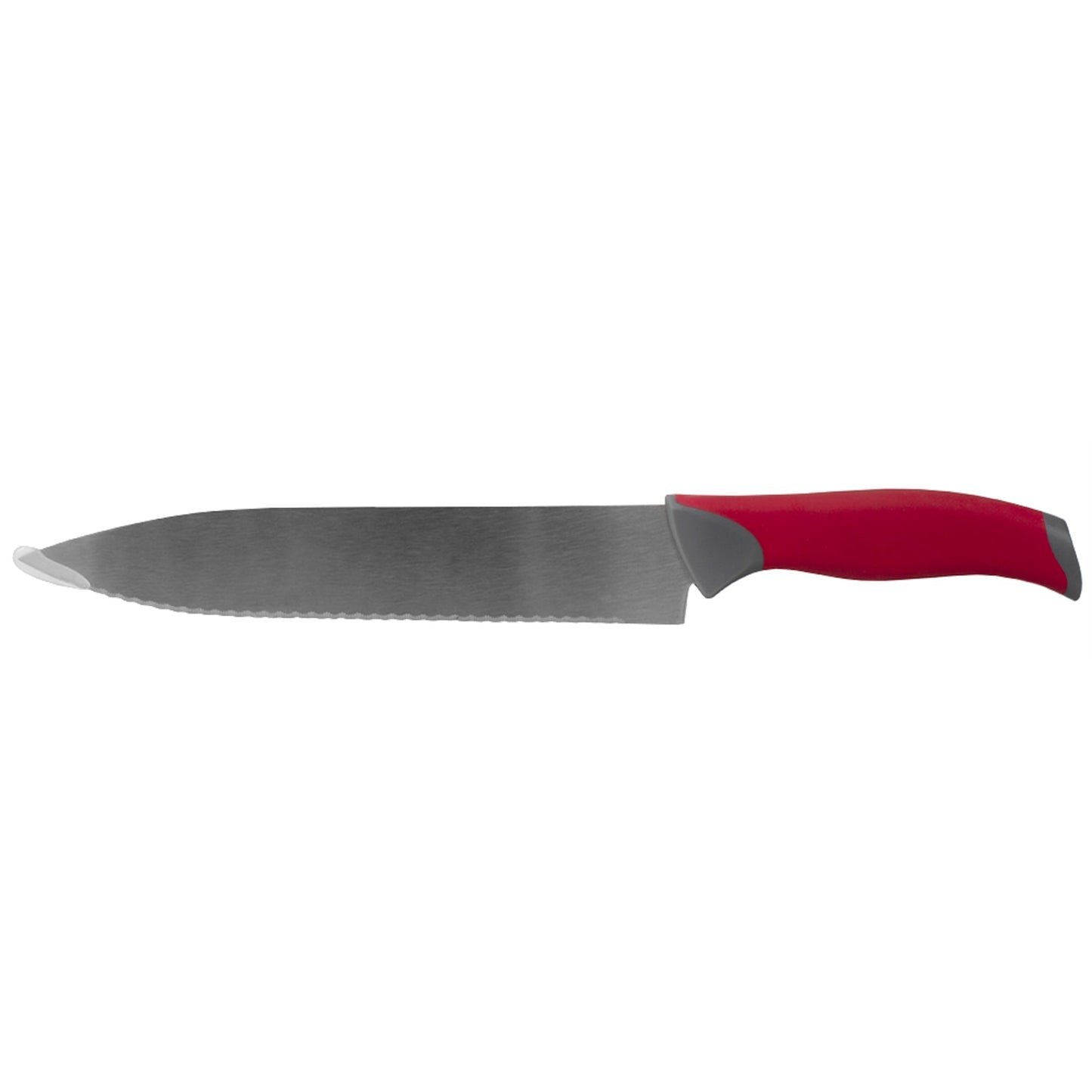 Stainless Steel Knife Set with Non-Slip Handles and Protective Bolster, Red