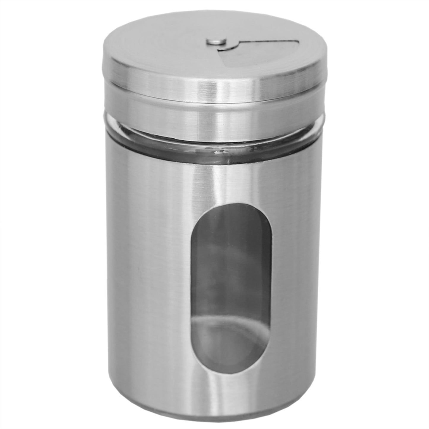 4 Oz. Stainless Steel Shaker with Glass Window, Silver