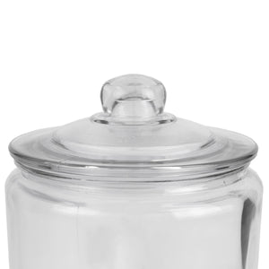 Renaissance Collection Large 4 Lt Glass Jar with Easy Grab Knob Handles, Clear