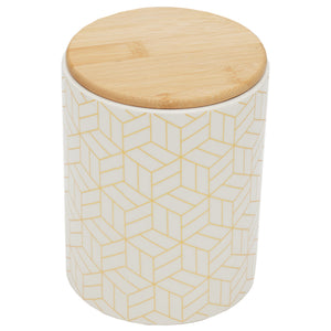 Cubix Large Ceramic Canister with Bamboo Top