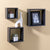 3 Piece MDF Floating Wall Cubes, Black