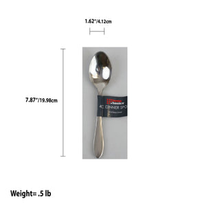 4 Piece Stainless Steel Dinner Spoon, Silver