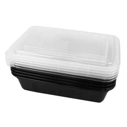 Home Basic 10 Piece BPA-Free Plastic Meal Prep Containers, Black