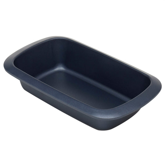 Michael Graves Design Textured Non-Stick 6” x 11” Carbon Steel Loaf Pan, Indigo