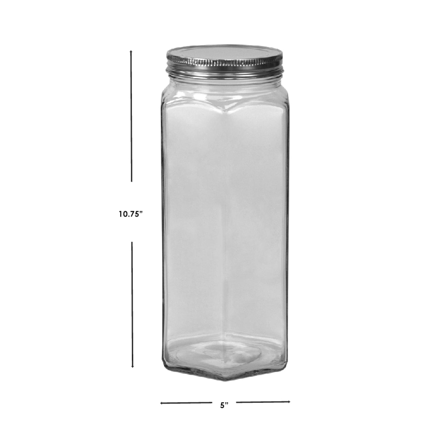 61 oz. X-Large Hexagon Glass Canister, Clear