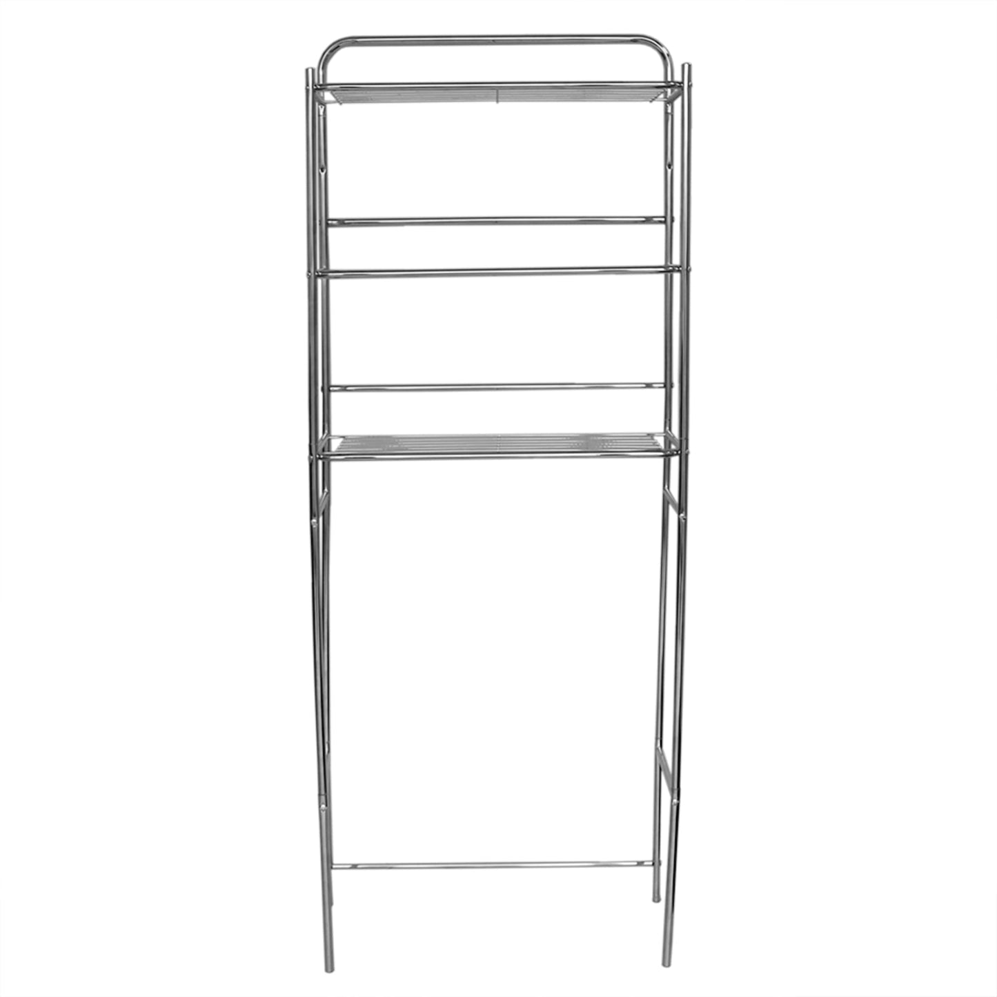 Home Basics 3 Tier Steel Space Saver Over The Toilet Bathroom Shelf with Open Shelving, Chrome