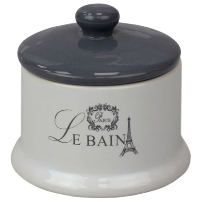 Le Bain Paris 2 Piece Ceramic Canister Set with Coordinating Ceramic Vanity Tray, White