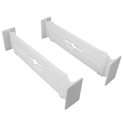 2 Piece Plastic Adjustable Drawer Dividers, White