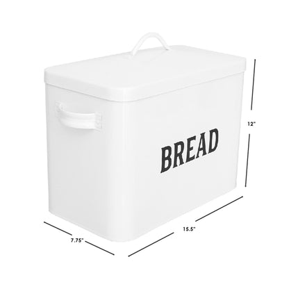 Countryside Tin Breadbox, White