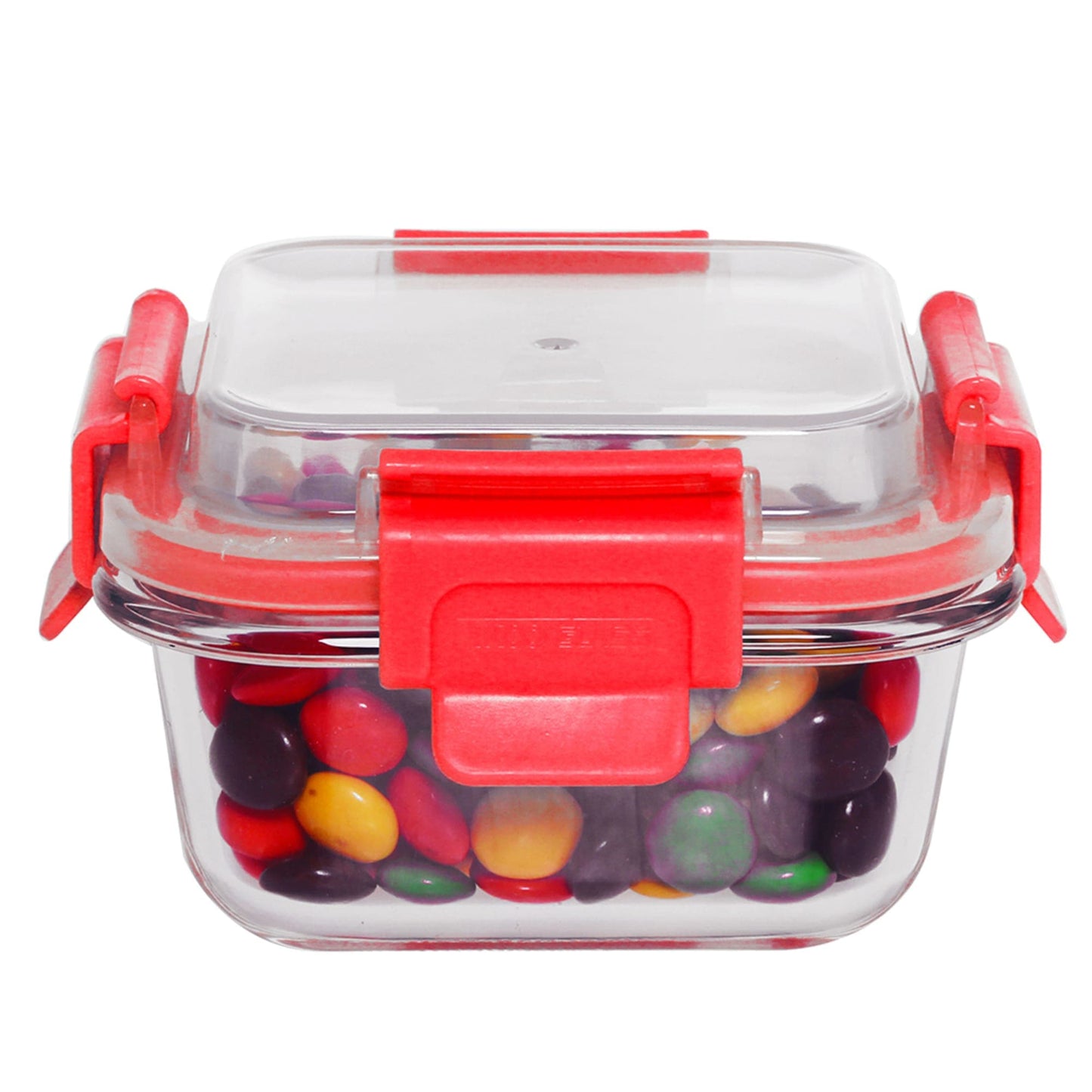 Leak Proof  21  oz. Rectangle  Borosilicate Glass Food Storage Container with Air-tight Plastic Lid, Red