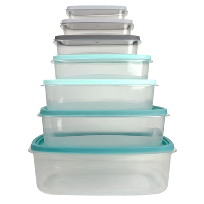 14 Piece Plastic Food Storage Container Set with Secure Fit Plastic Lids, Multi-Color