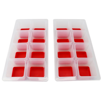 Choice Red Silicone 8 Compartment 2 Cube Ice Mold