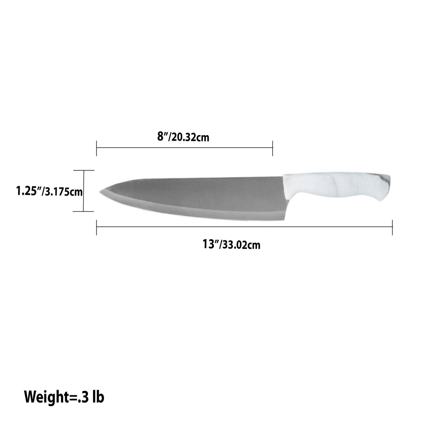 Marble Collection 8" Chef Knife, White