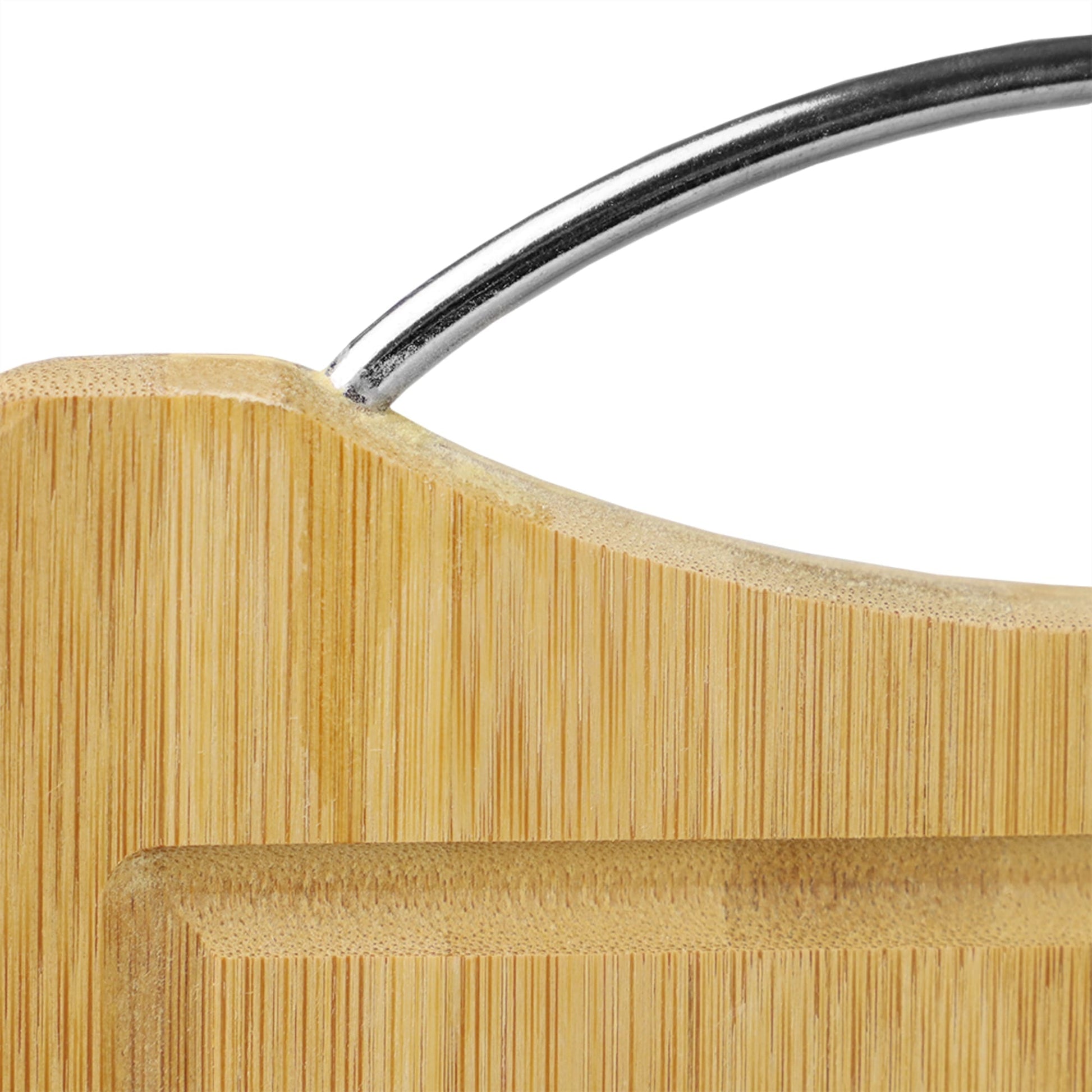 BambooMN Natural Bamboo Cutting Board w/Juice Groove and Hanging Hole -  11.75 x 8.63 x 0.4 - Vertical Cut - 10 Pieces 