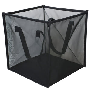 Home Basics Breathable Micro Mesh Collapsible Laundry Cube with Handles, Black - Black