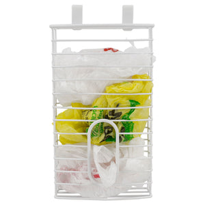Over the Cabinet  Plastic Bag Organizer and Grocery Bag Holder, White