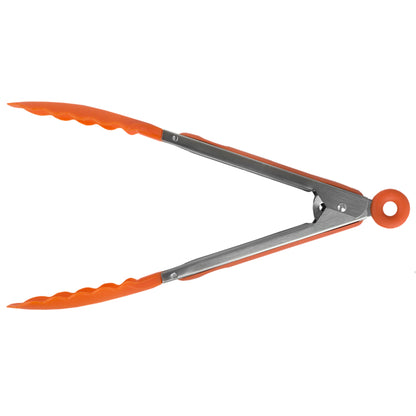 Home Basics 9" Salad Tongs - Orange