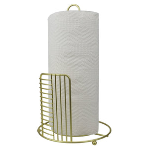 Halo Free Standing Steel Paper Towel Holder, Gold